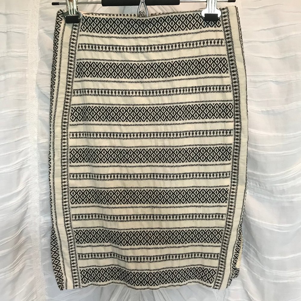 Loft Pencil Skirt - Black & Ivory Pattern